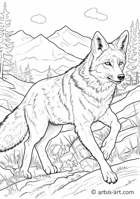 Página para colorear de Coyote para niños